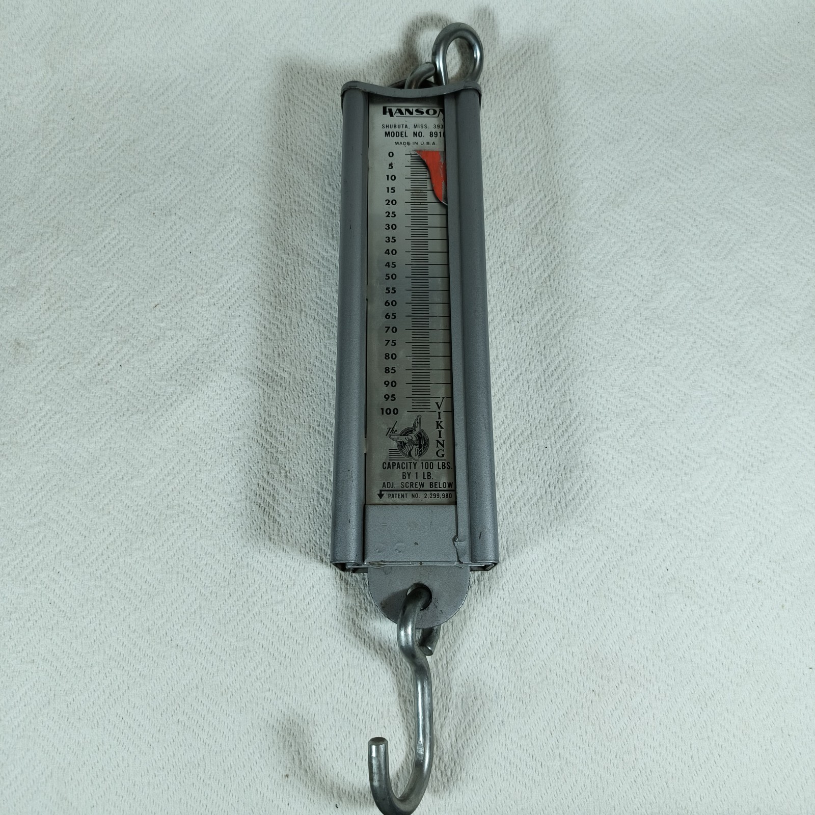 Hanson Hanging Scale - Model 8910 - (100 LBS) Made in the USA Vintage