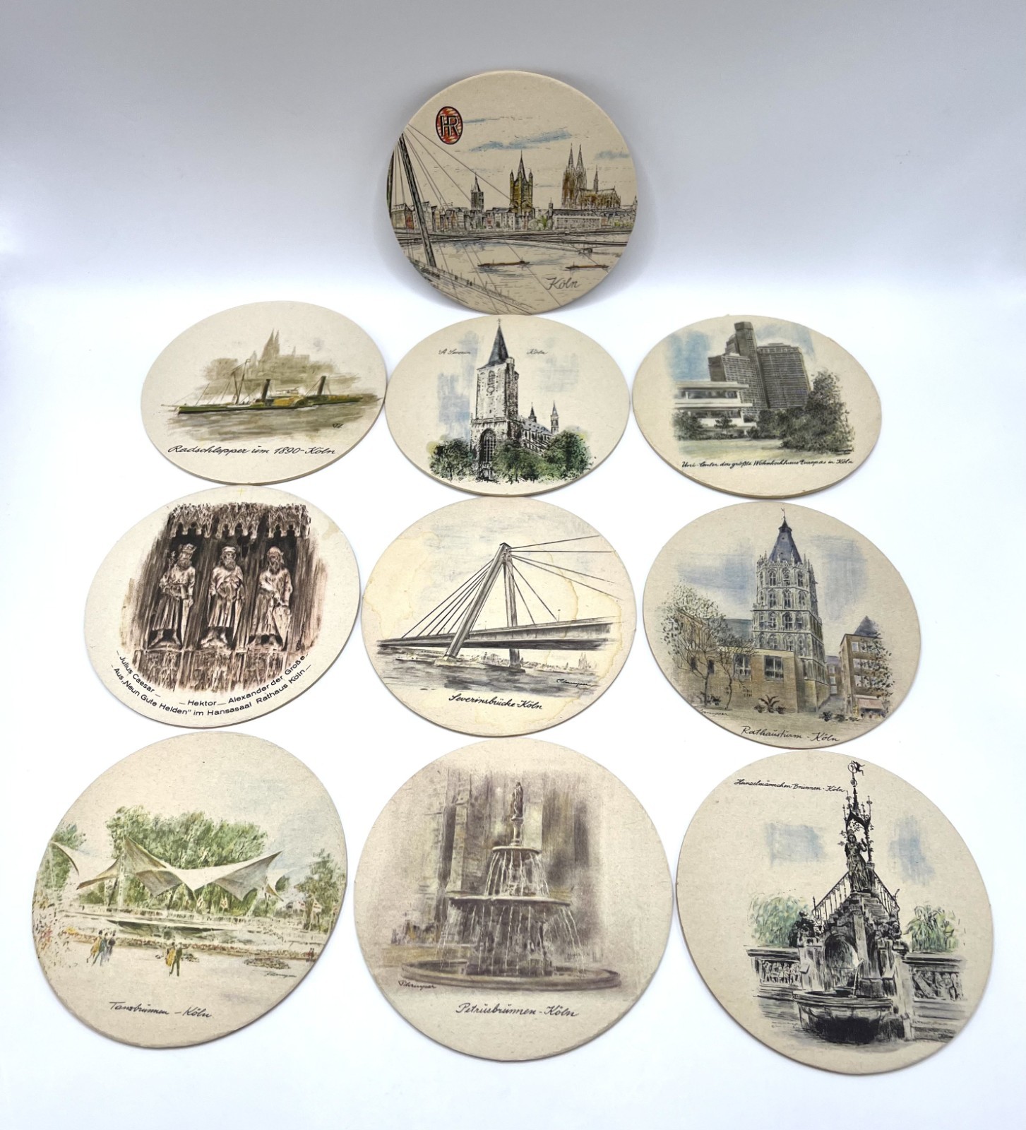 Vintage German Beer Mats 10 Reissdorf Kölsch All Different 4.25\ Vintage German Beer Mats 10 Reissdorf Kölsch All Different 4.25\
