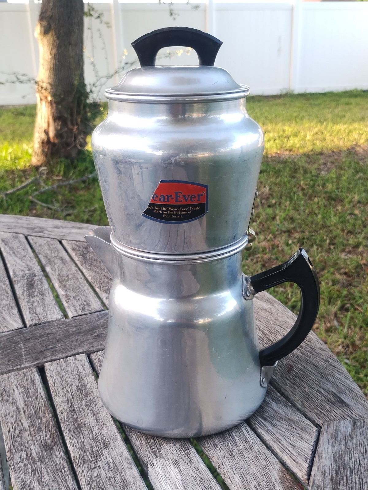 Antique New Old Stock Aluminum WearEver Six-Cup Aluminum Coffee Maker Pot #5072 Antique New Old Stock Aluminum WearEver Six-Cup Aluminum Coffee Maker Pot #5072