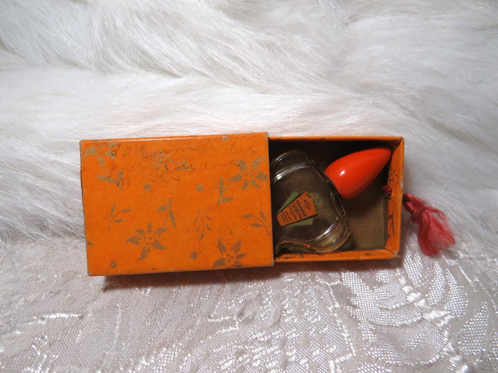 VINTAGE BO-KAY ORANGE BLOSSOM MINI PERFUME BOTTLE 1930-1950s FLORIDA SOUVENIR 