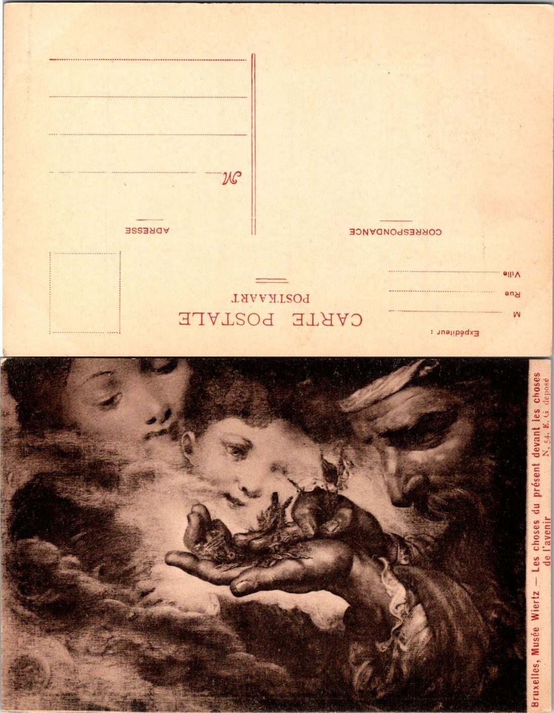 Bruxelles Musee Wiertz Les Choses Du Present Postcard Unposted Vintage Art