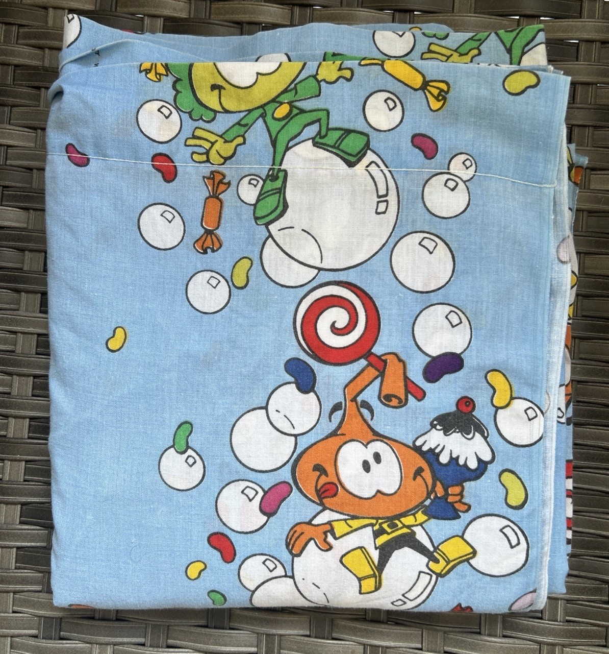Vintage 1984 Snorks Candy NOS Sears Hanna Barbera Wallace Bertie FULL FLAT SHEET