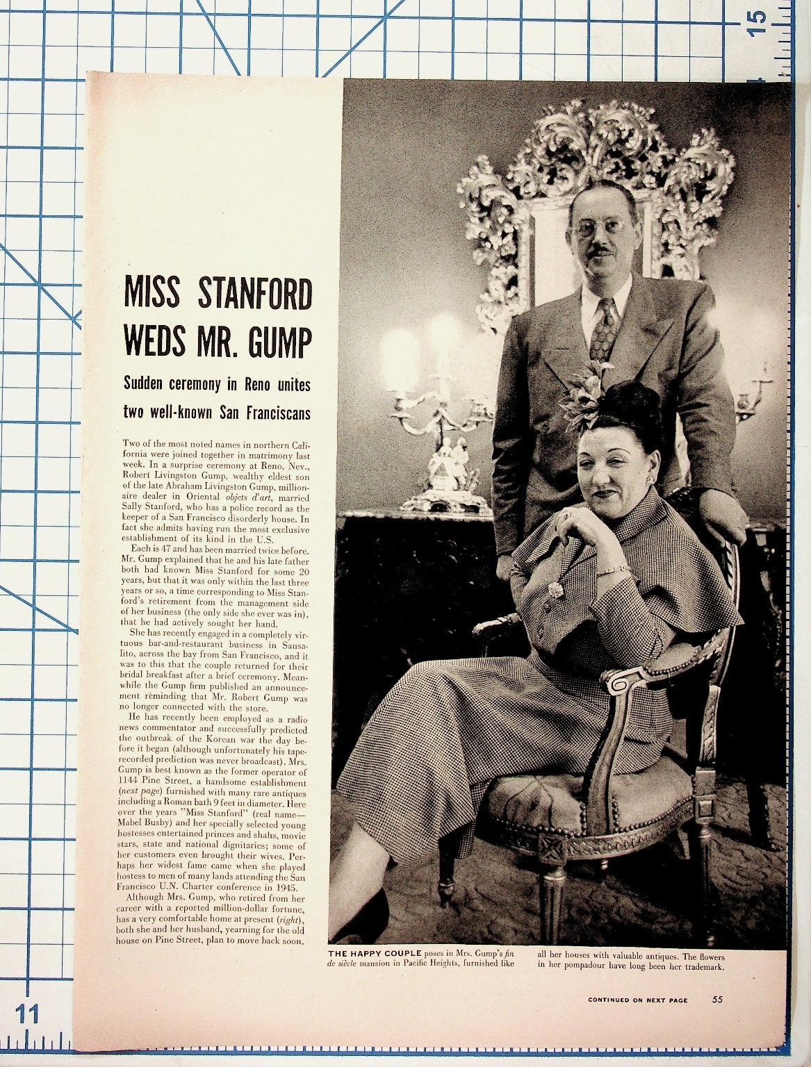 1950s Gump's San Francisco Society Wedding Diana Lynn Sylvania Ad Magazine Print