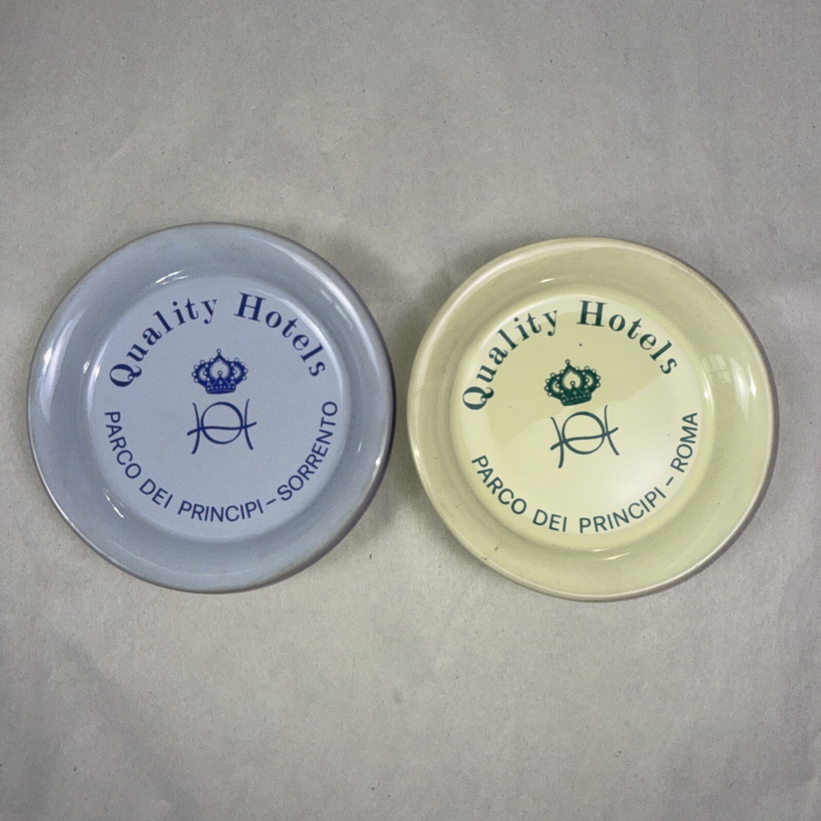 Set Of 2 - Quality Hotel Parco Dei Principi - Trinket Dishes Coin Trays Italy