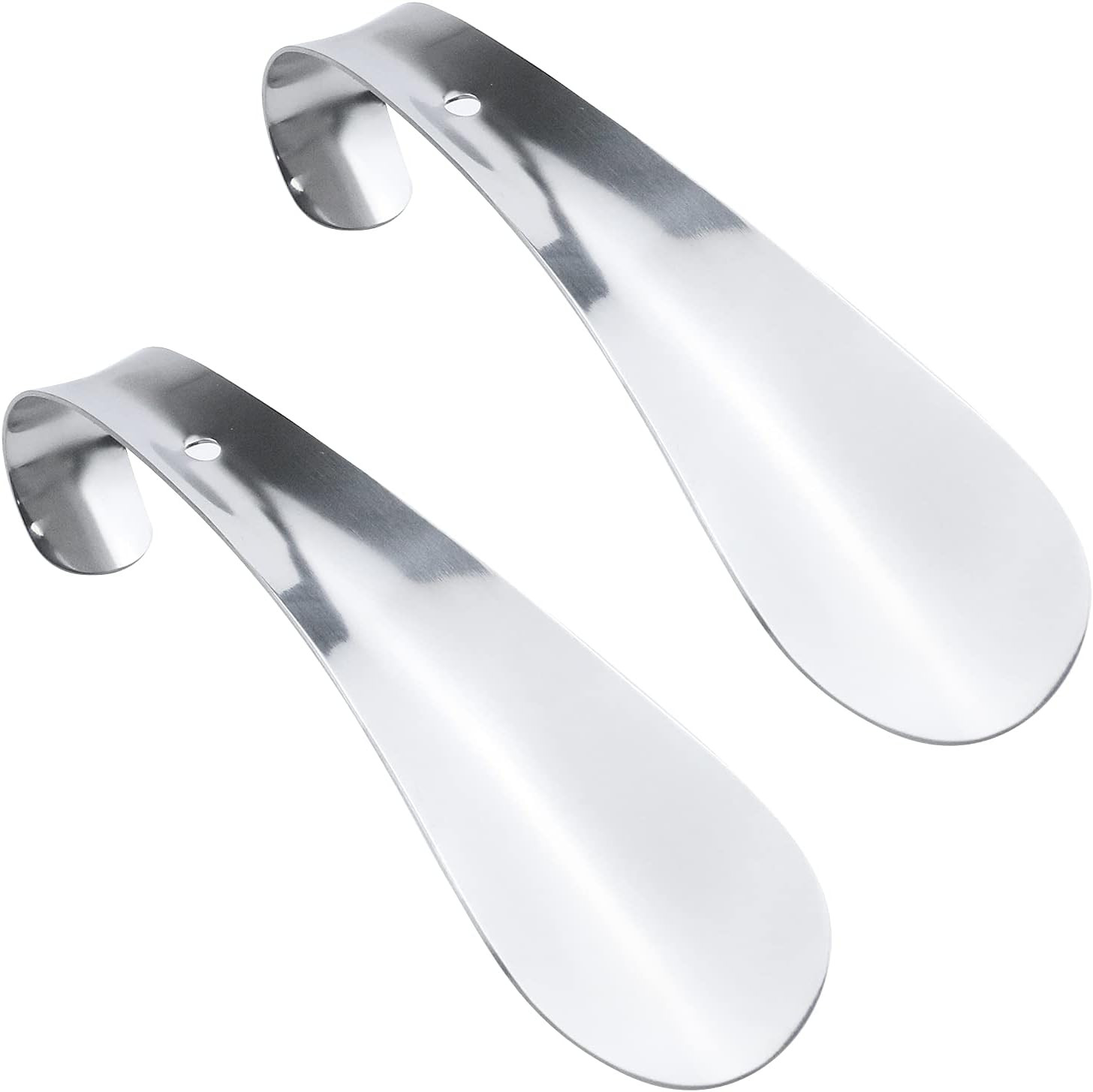 Antrader 2Pcs 5.7 Inch Stainless Steel Pocket Shoe Horns for Kids Men Women