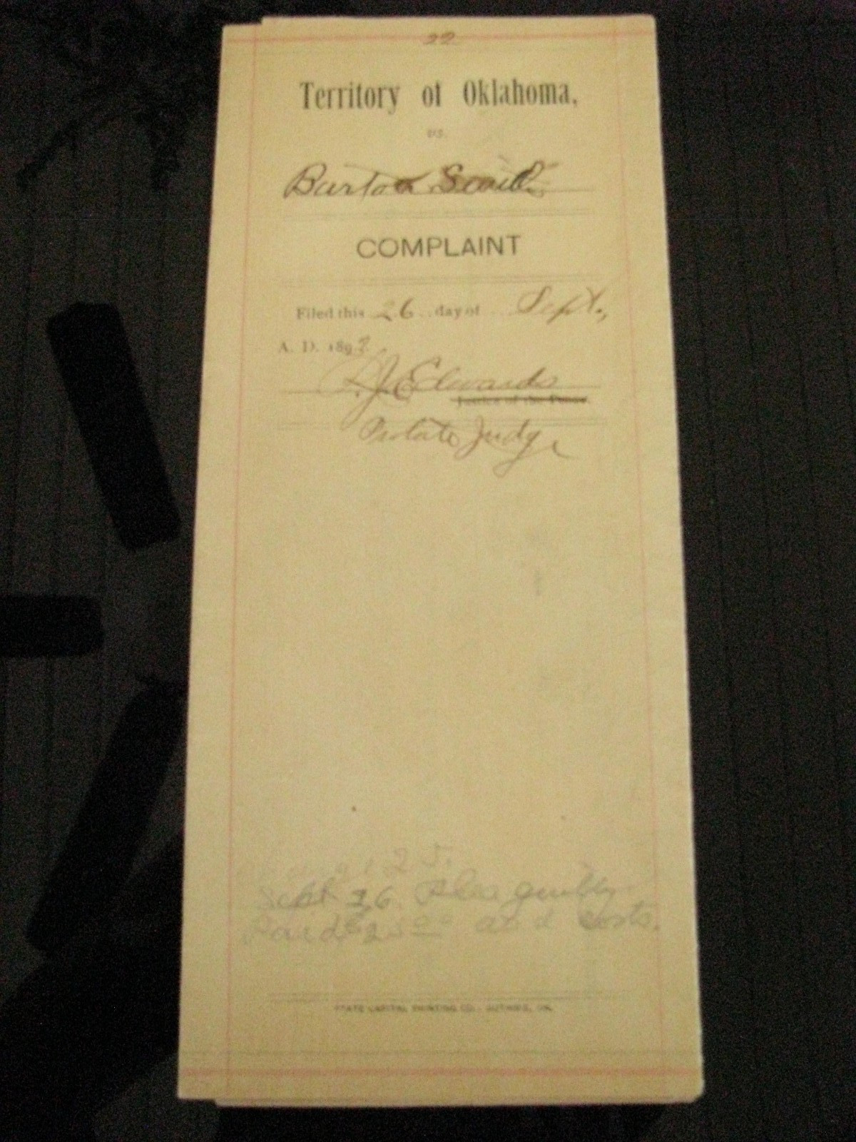 OKLAHOMA TERRITORY CHEROKEE STRIP LAND RUN POKER GAME ARREST 1893 OKLAHOMA TERRITORY CHEROKEE STRIP LAND RUN POKER GAME ARREST 1893