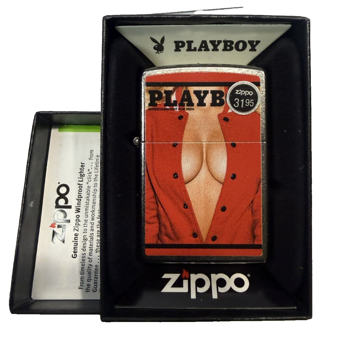 Zippo Playboy Bunny Logo Pocket Lighter Windproof Unfilled USA Made New In Box Zippo Playboy Bunny Logo Pocket Lighter Windproof Unfilled USA Made New In Box