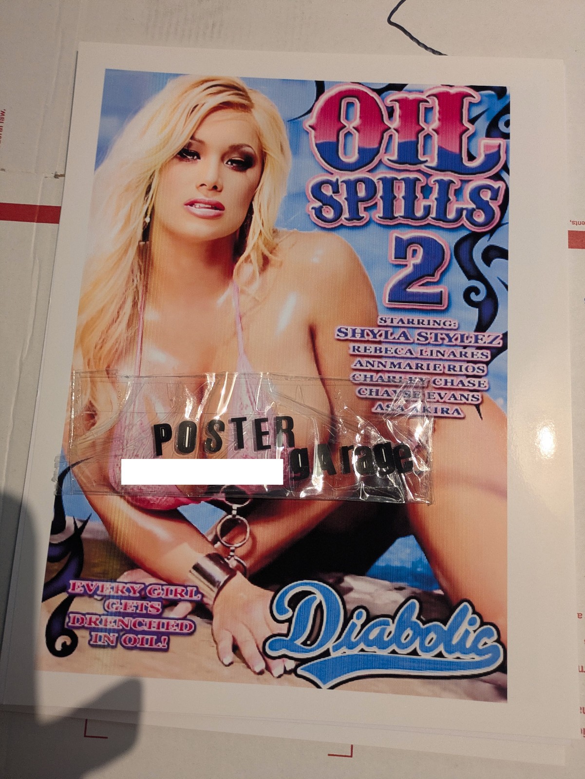 Adult Poster 8.5x11 Pin-Up Oil Spills 2 (Shyla Stylez) Glossy