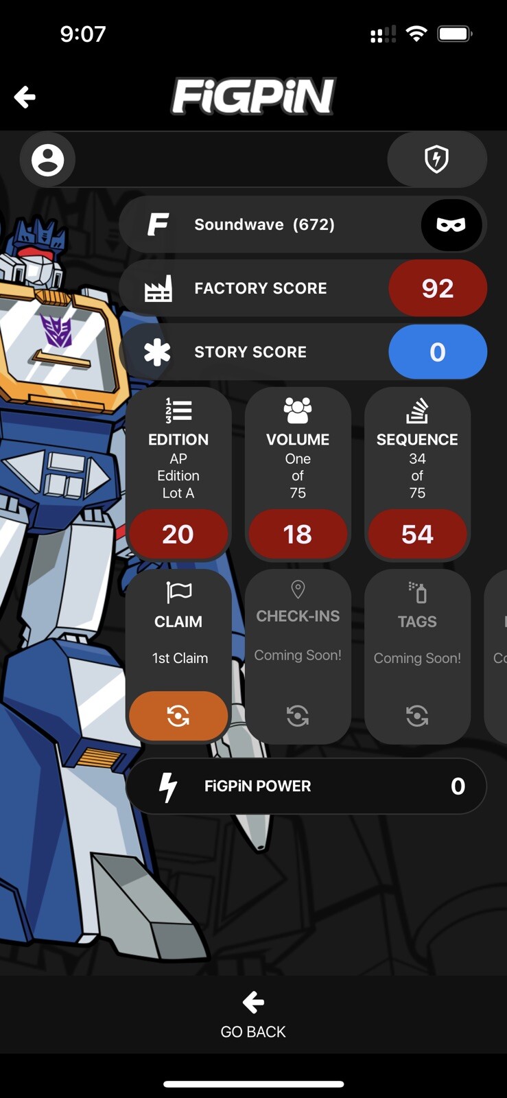 FiGPiN Artist Proof AP #672 Transformers Soundwave