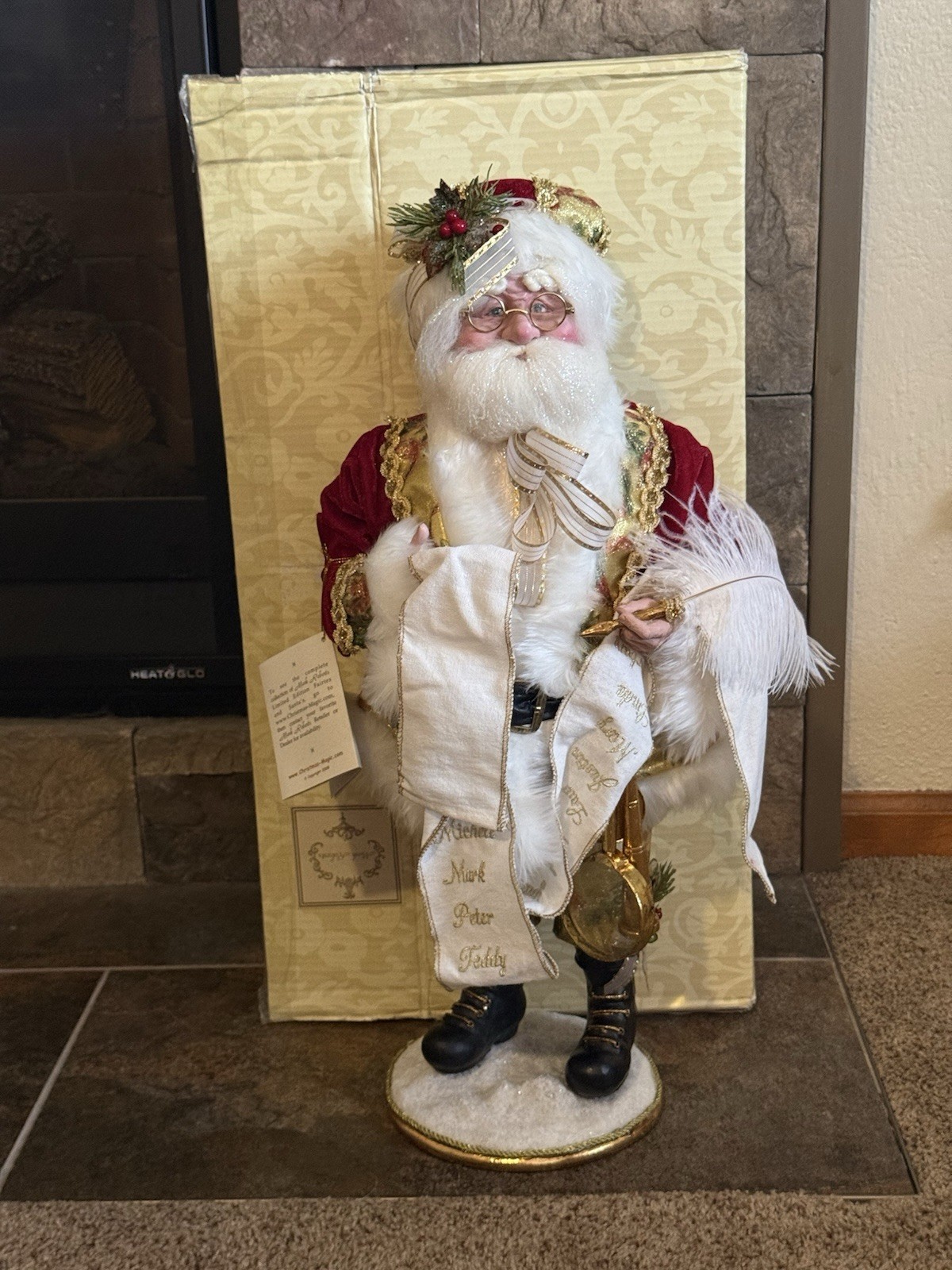 MINT 24” MARK ROBERTS Santa 2008 CHECKING IT TWICE On Base w Orig Box RARE