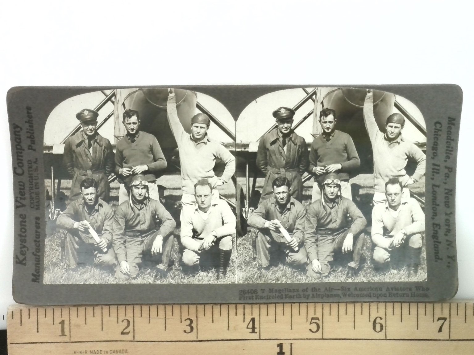 American Aviators Stereoview Keystone View Co. 1924 Circumnavigation
