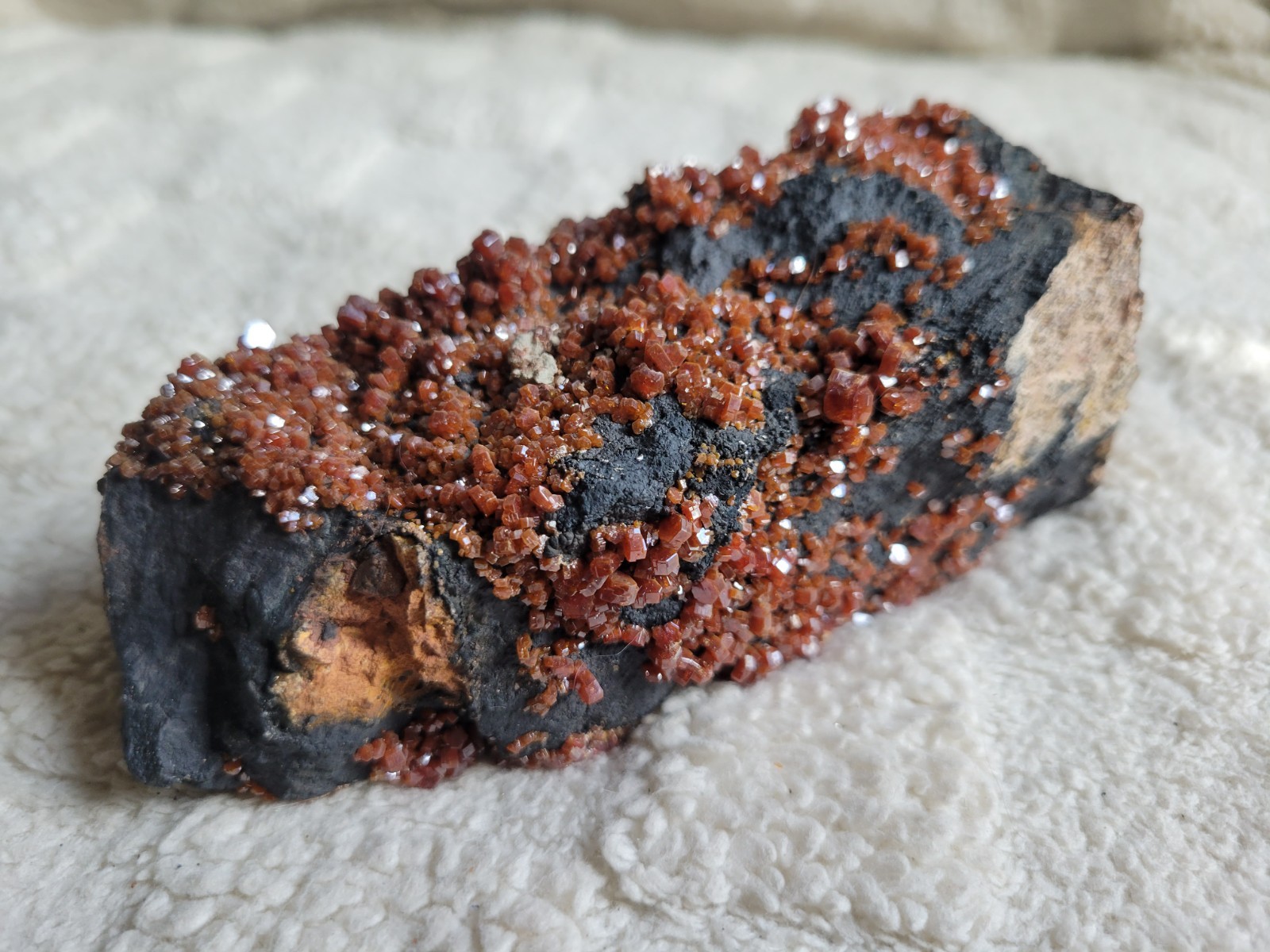 1.6 LB Large Vanadinite Crystal Cluster Crystals on Matrix