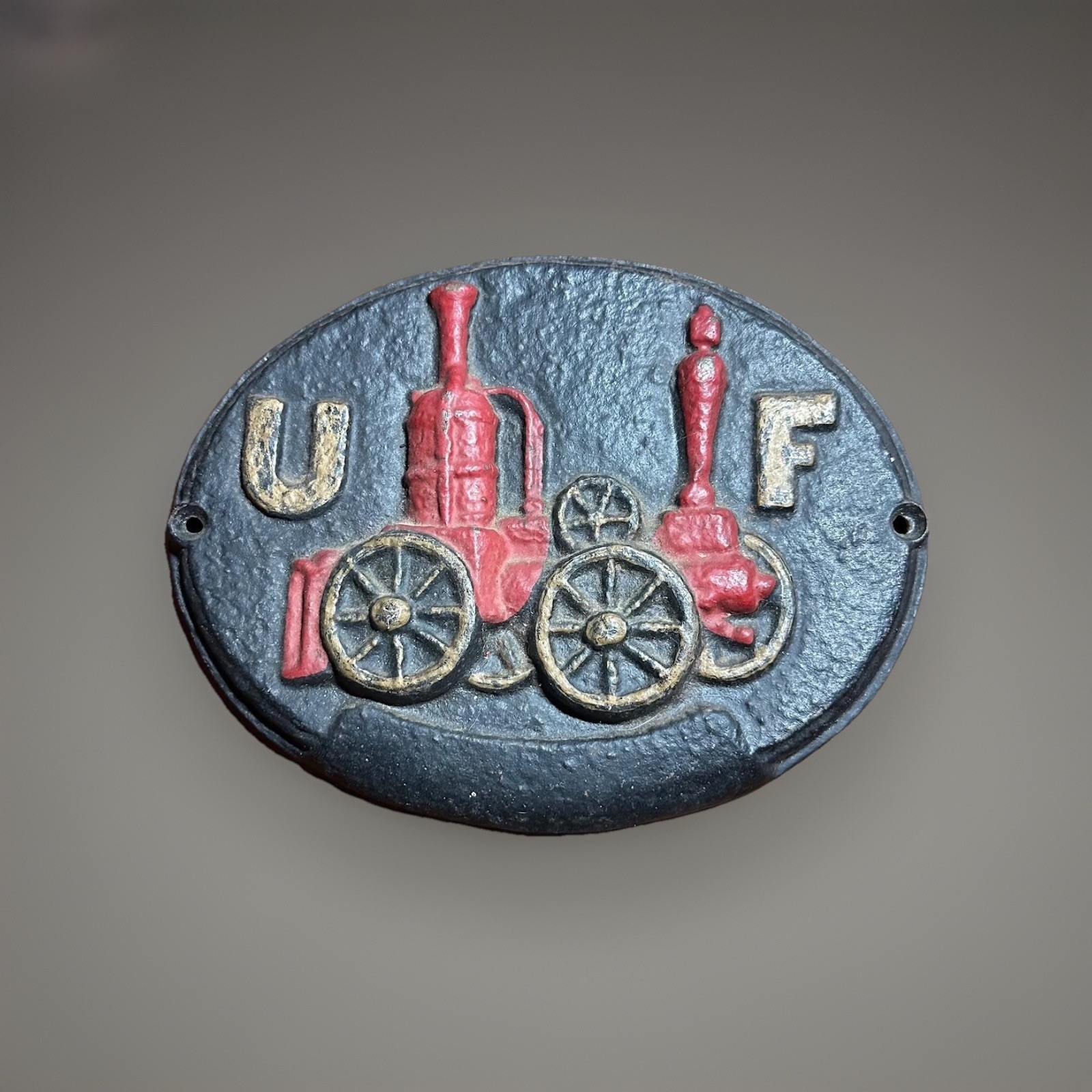 United Firemen\'s Insurance Co Philadelphia CAST IRON UF Fire Marker - VCM 22-4