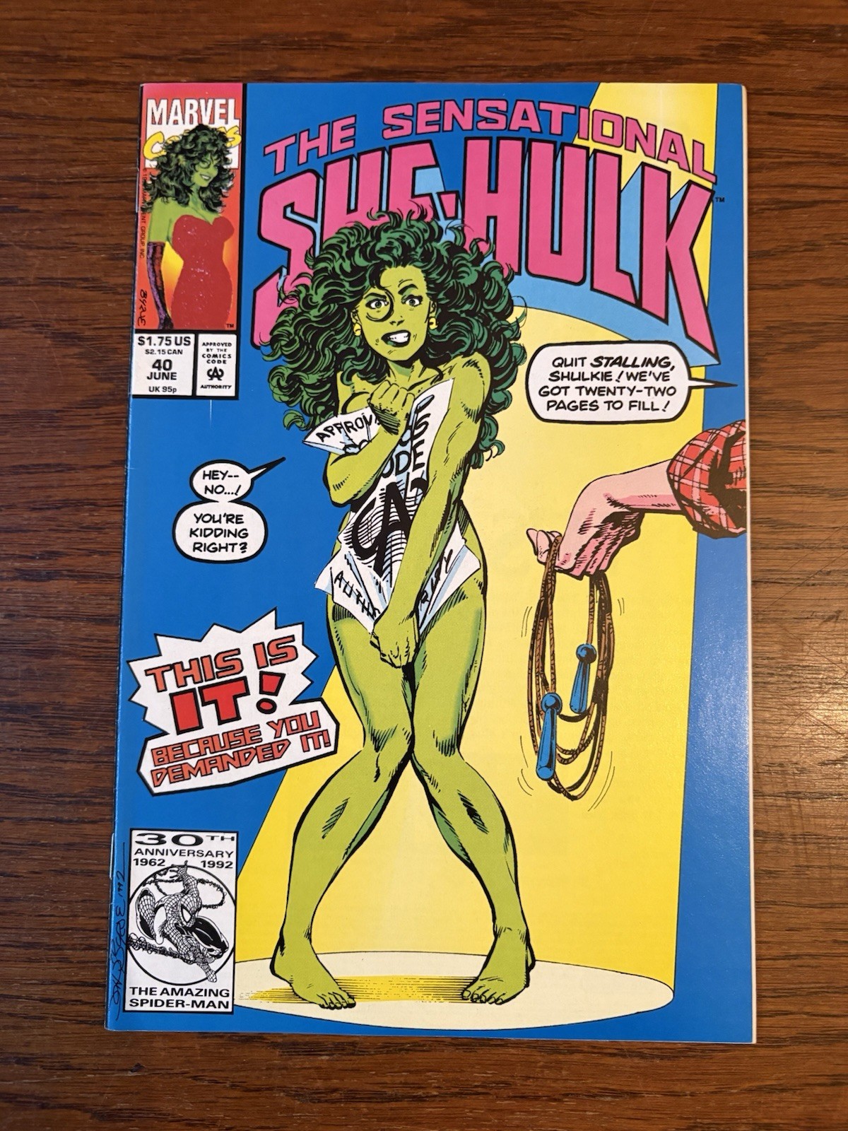 The Sensational She-Hulk 40 Marvel Comics FN Jump Rope Cover John Byrne