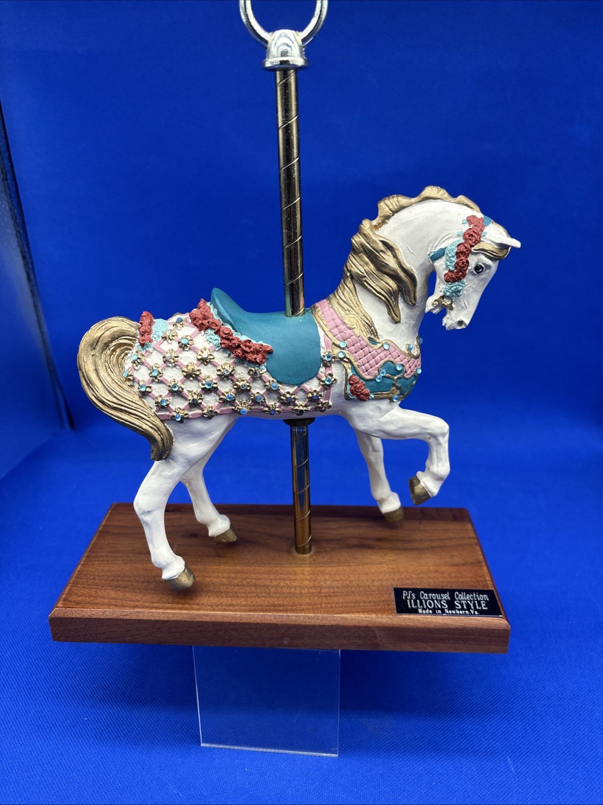 Carousel Horse PJ's Carousel Collection GOLDY Illions Style Newbern VA JEWELED