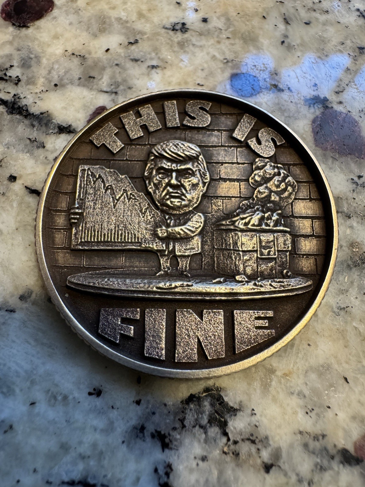 This is fine Donald Trump Brass EDC Challenge Coin 50mm One side Engraved