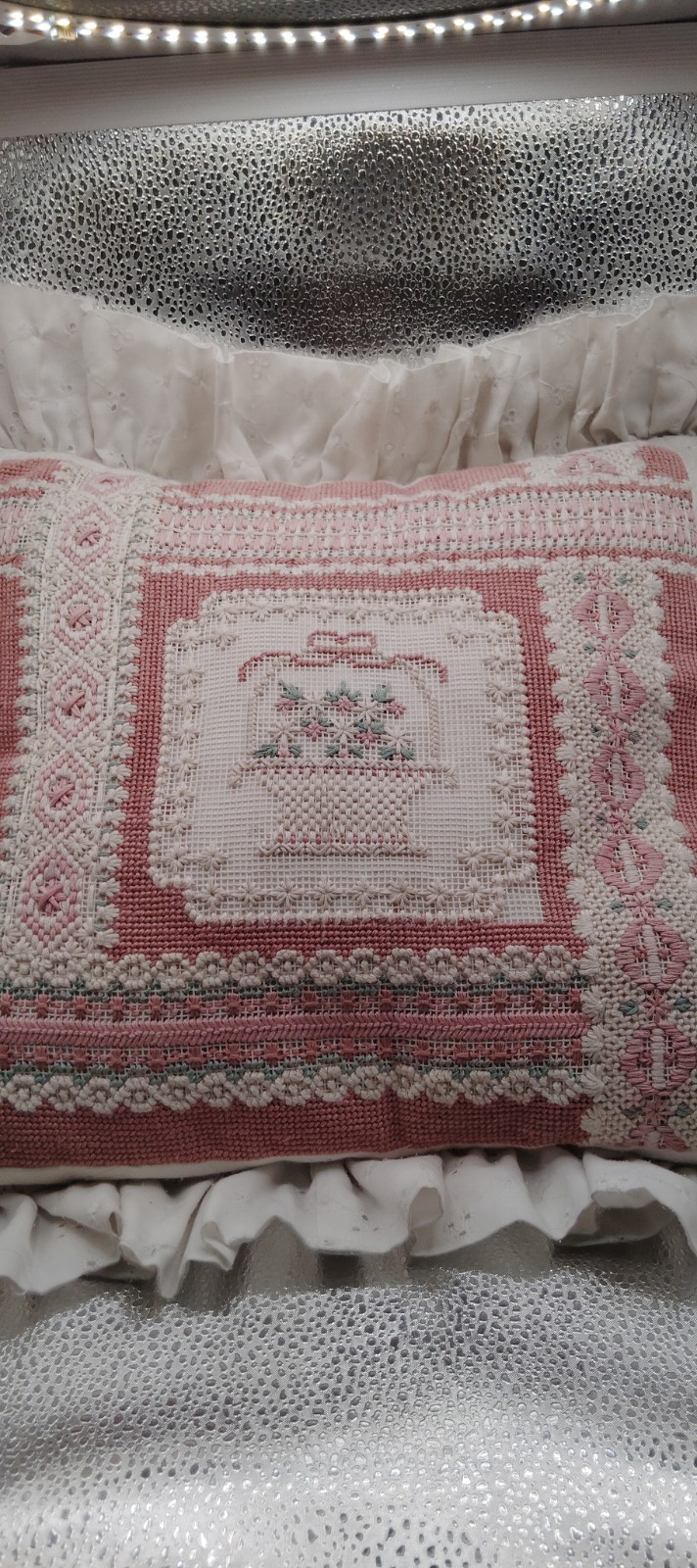 Vintage Floral Pink shabby chic pillow