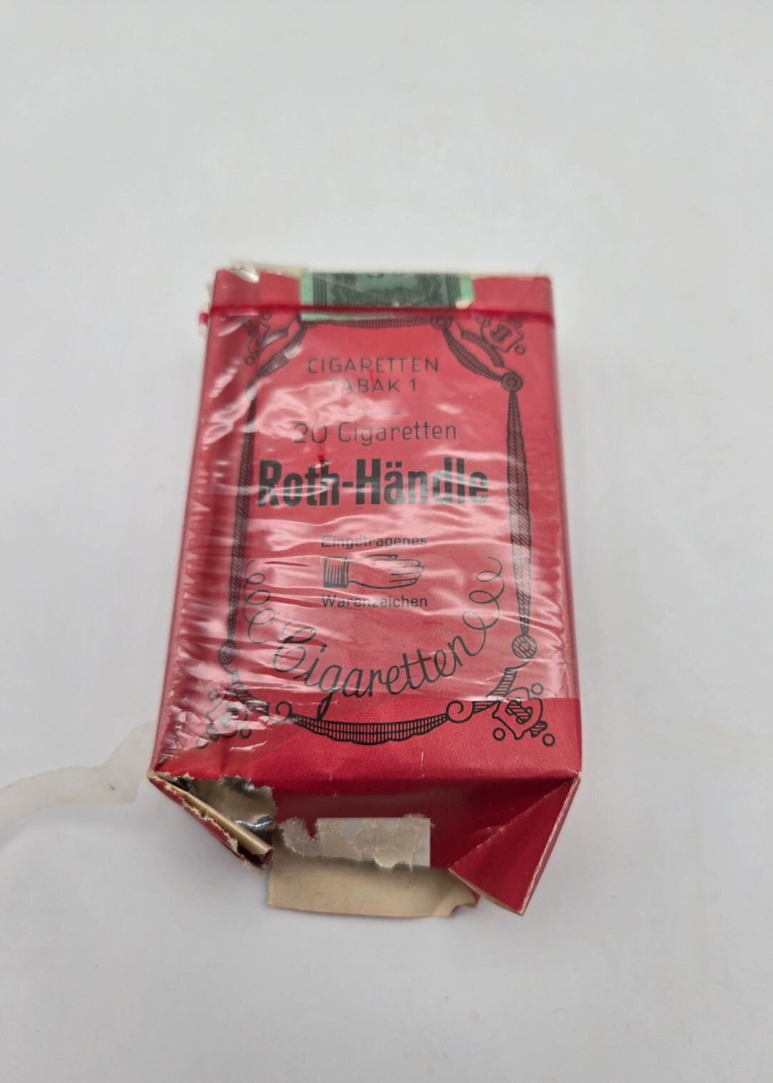 Roth-Handle Empty Vintage Tobacco Cigarette Pack