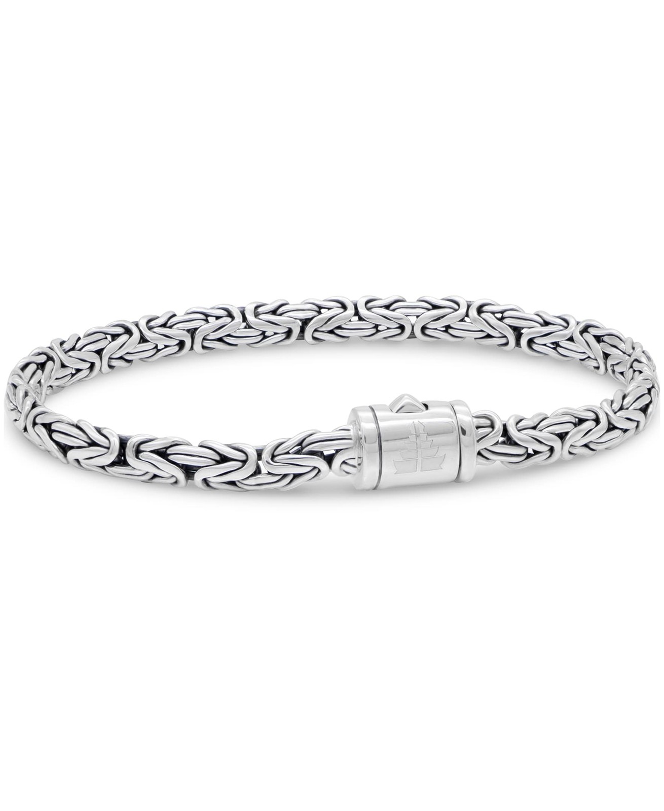 DEVATA Bali Sterling Silver 925 Byzantine 5mm Chain Bracelet BYK5235 7in