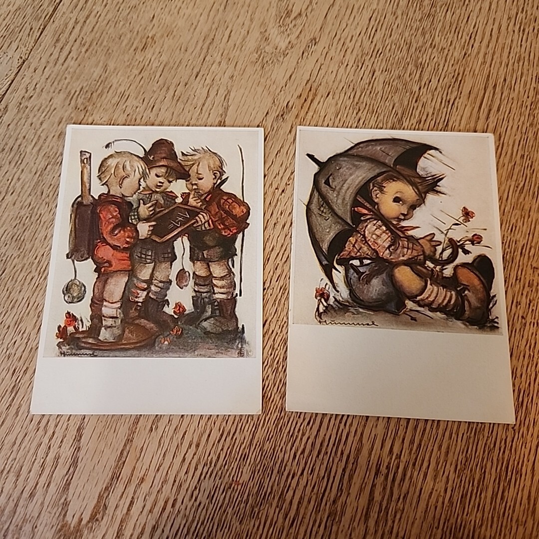 Vintage Hummel Postcards Set Of 2 Ars Sacra Germany #5335 & 5162 Unused