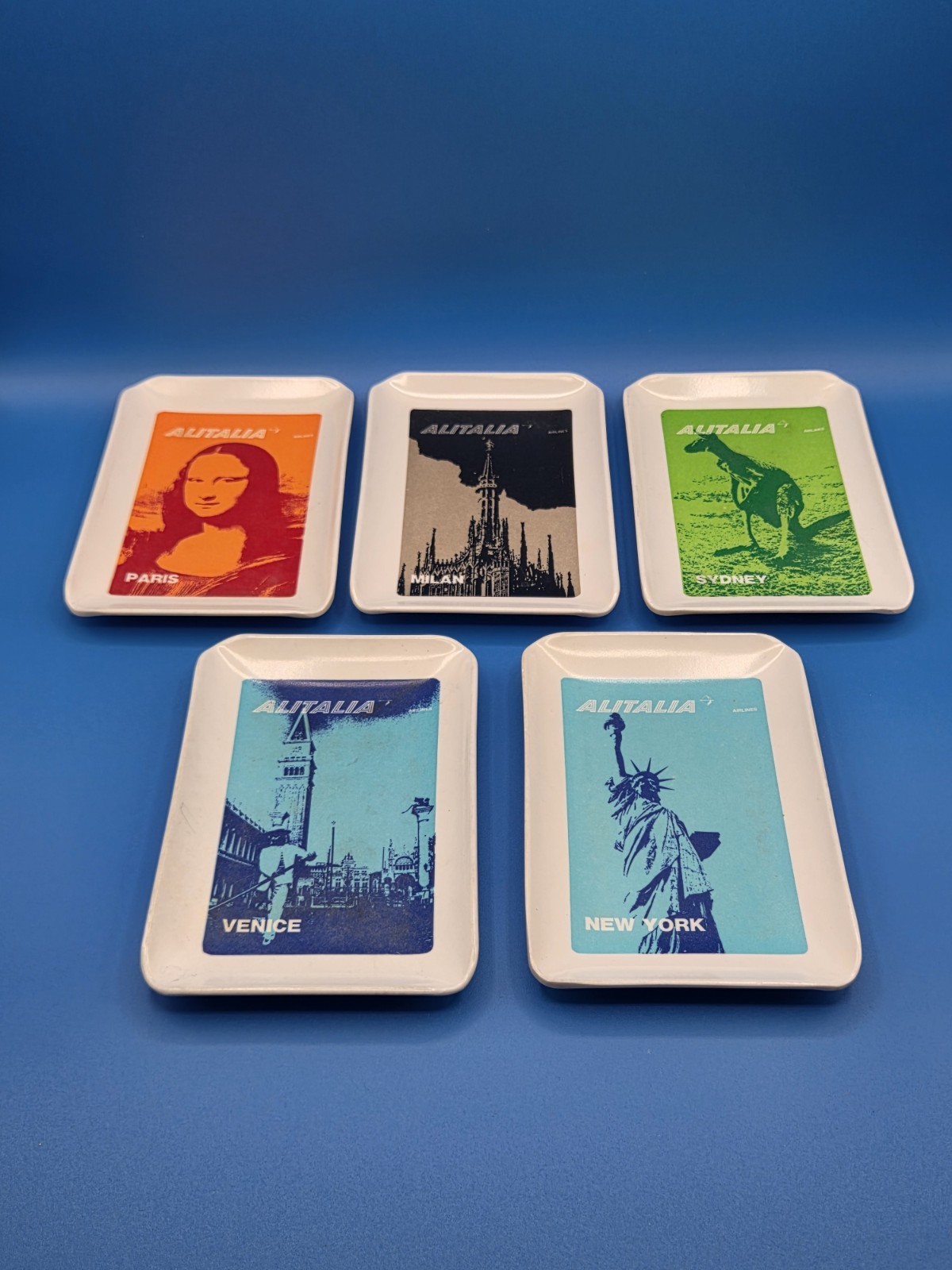 ALITALIA Airlines Vintage Trinket Trays made in Italy