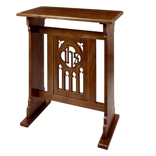 Florentine Credence Religious Table Walnut Maple Hardwood Church Furniture Stand