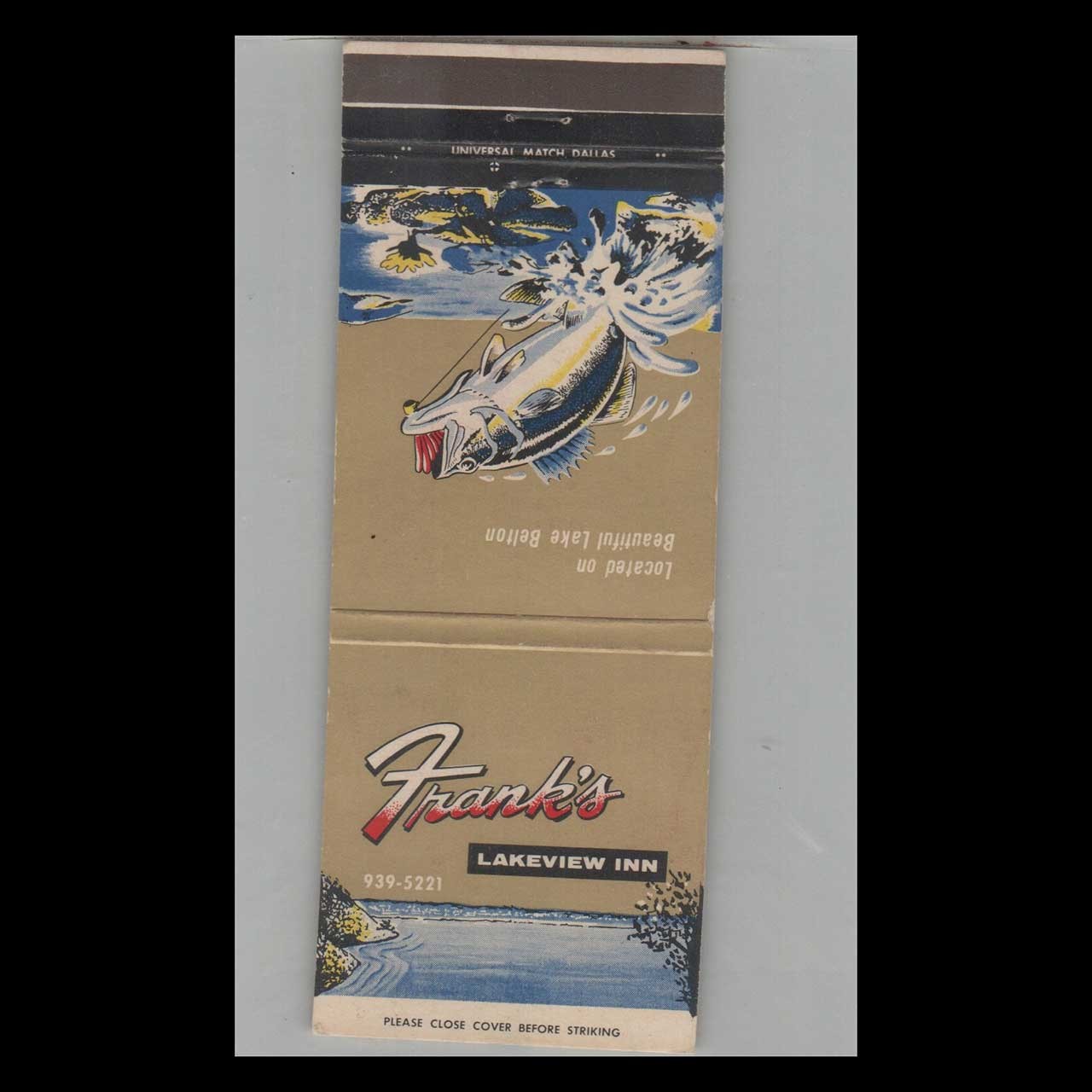 Matchbook Cover Frank\'s Lakeview Inn Northeast Of Killeen TX