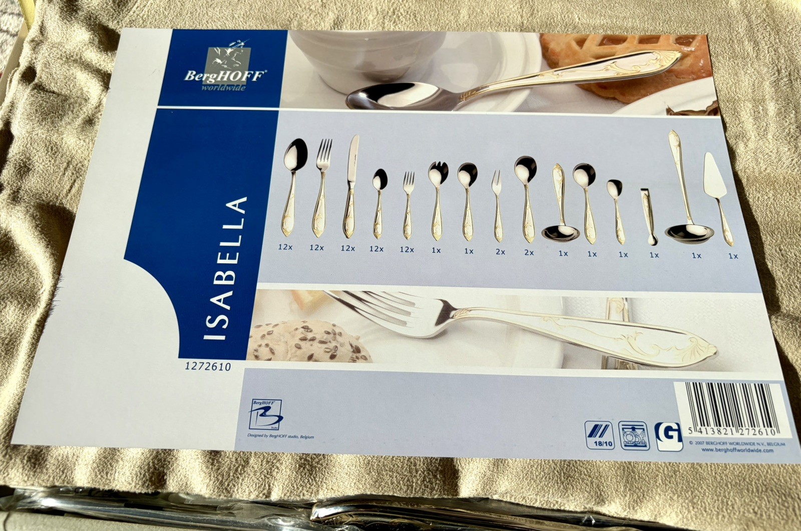 Vintage BergHOFF ISABELLA 18/10 Stainless Steel 72pc Flatware Set in Case. NEW