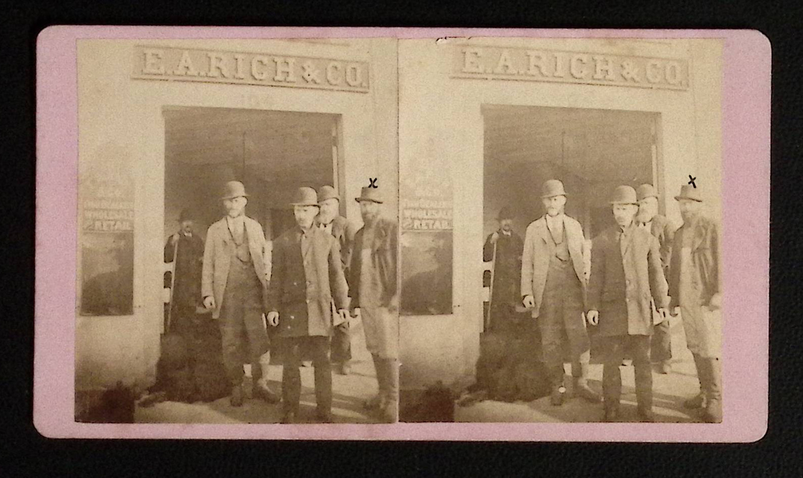 E.A. Rich & Co Fish Dealers Boston Fish Pier c1910s Occupational Stereoview Card