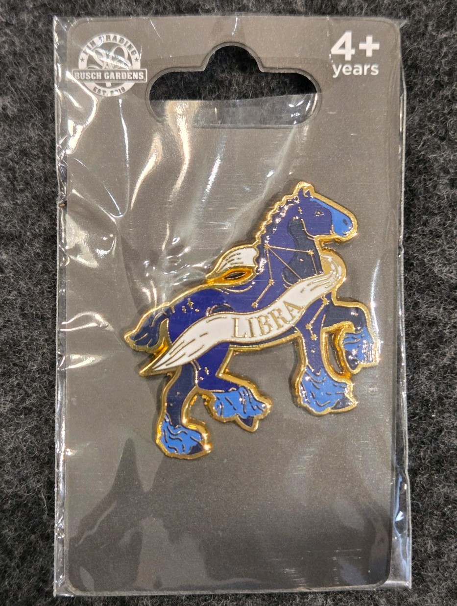 New Busch Gardens Horoscope Series Libra Clydesdale Horse Pin. (Sept 23-Oct 22)