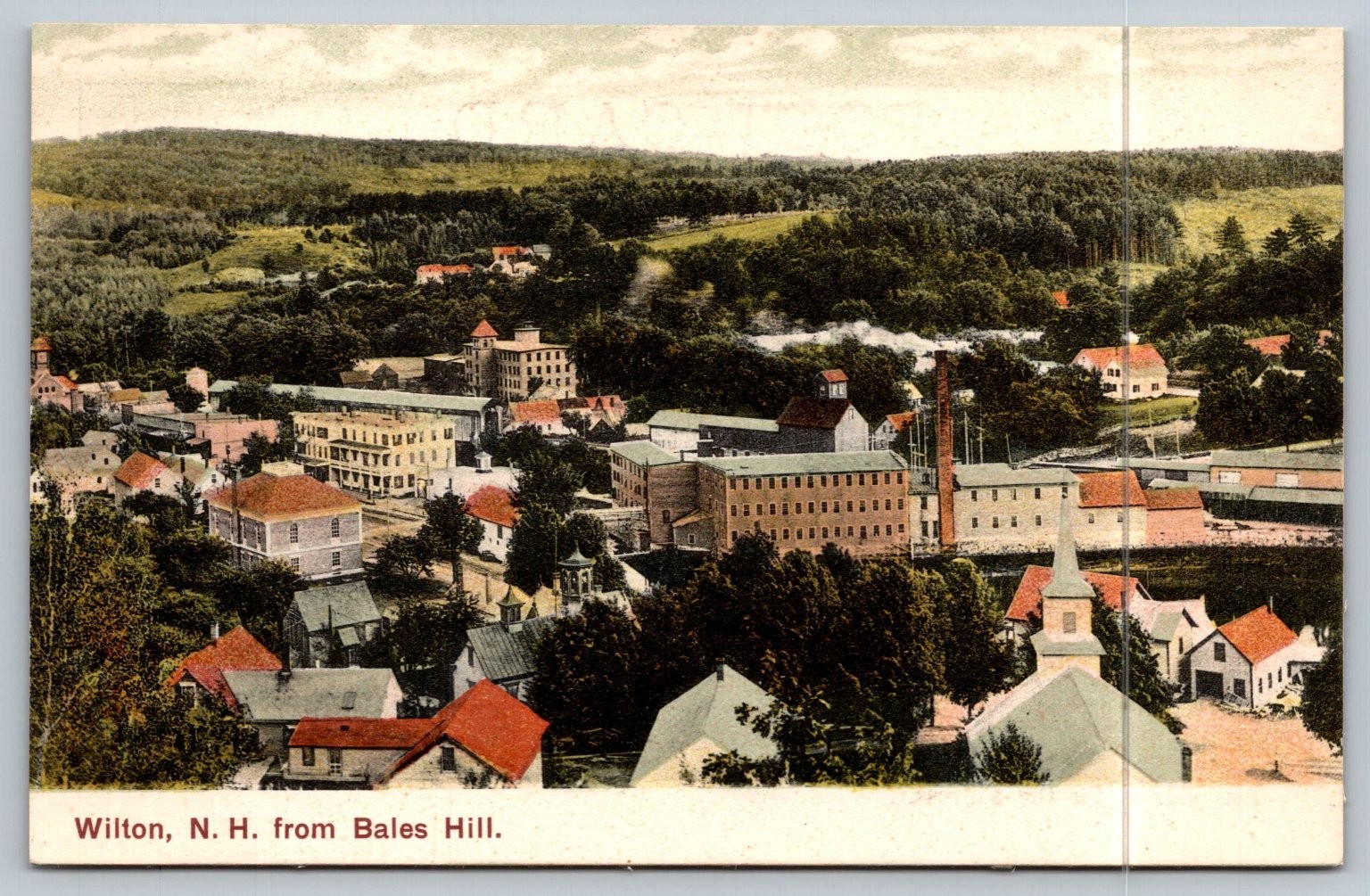 Vintage Wilton NH from Bales Hill Scenic Postcard Made in Germany Vintage Wilton NH from Bales Hill Scenic Postcard Made in Germany