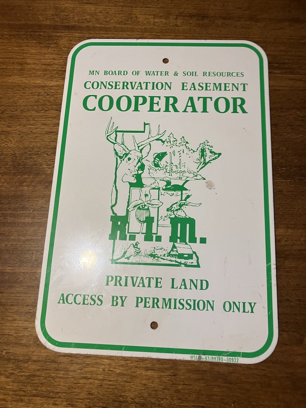 Vintage REINVEST IN MINNESOTA RESERVE COOPERATOR DEER FISH Advertising SIGN 12”