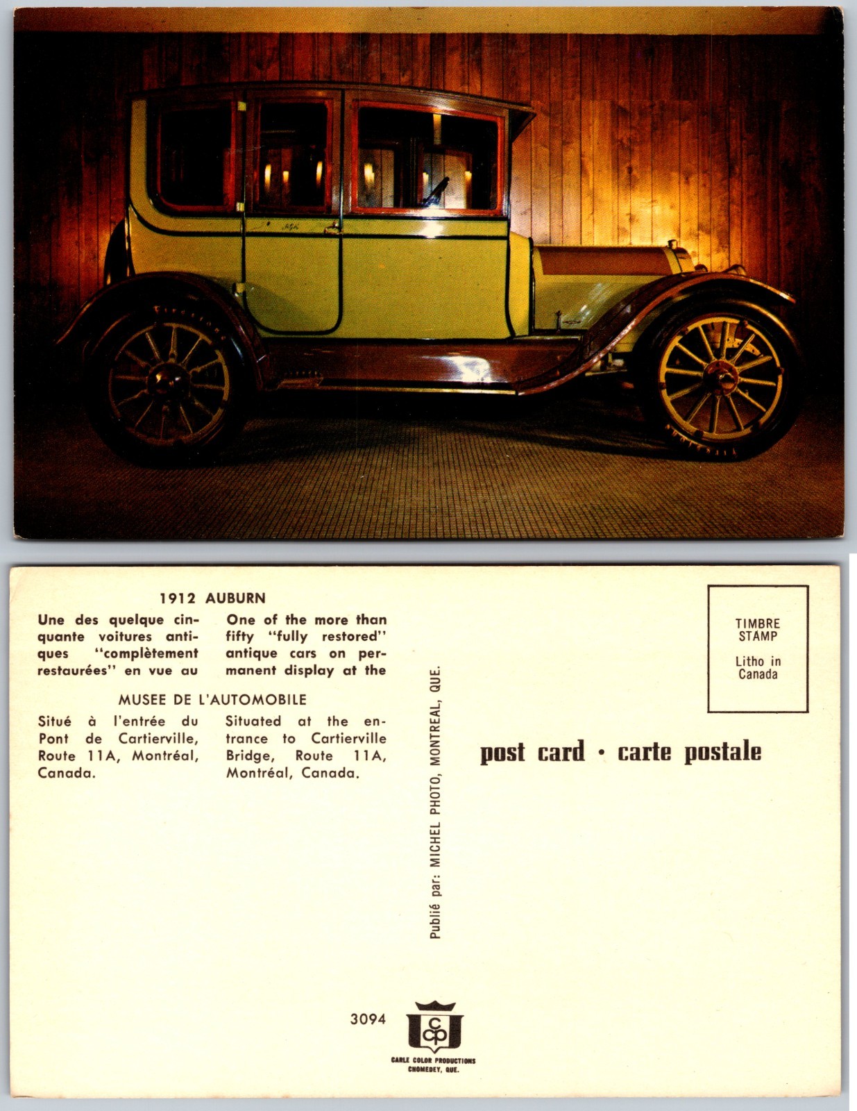 1912 Auburn Montreal Canada Postcard