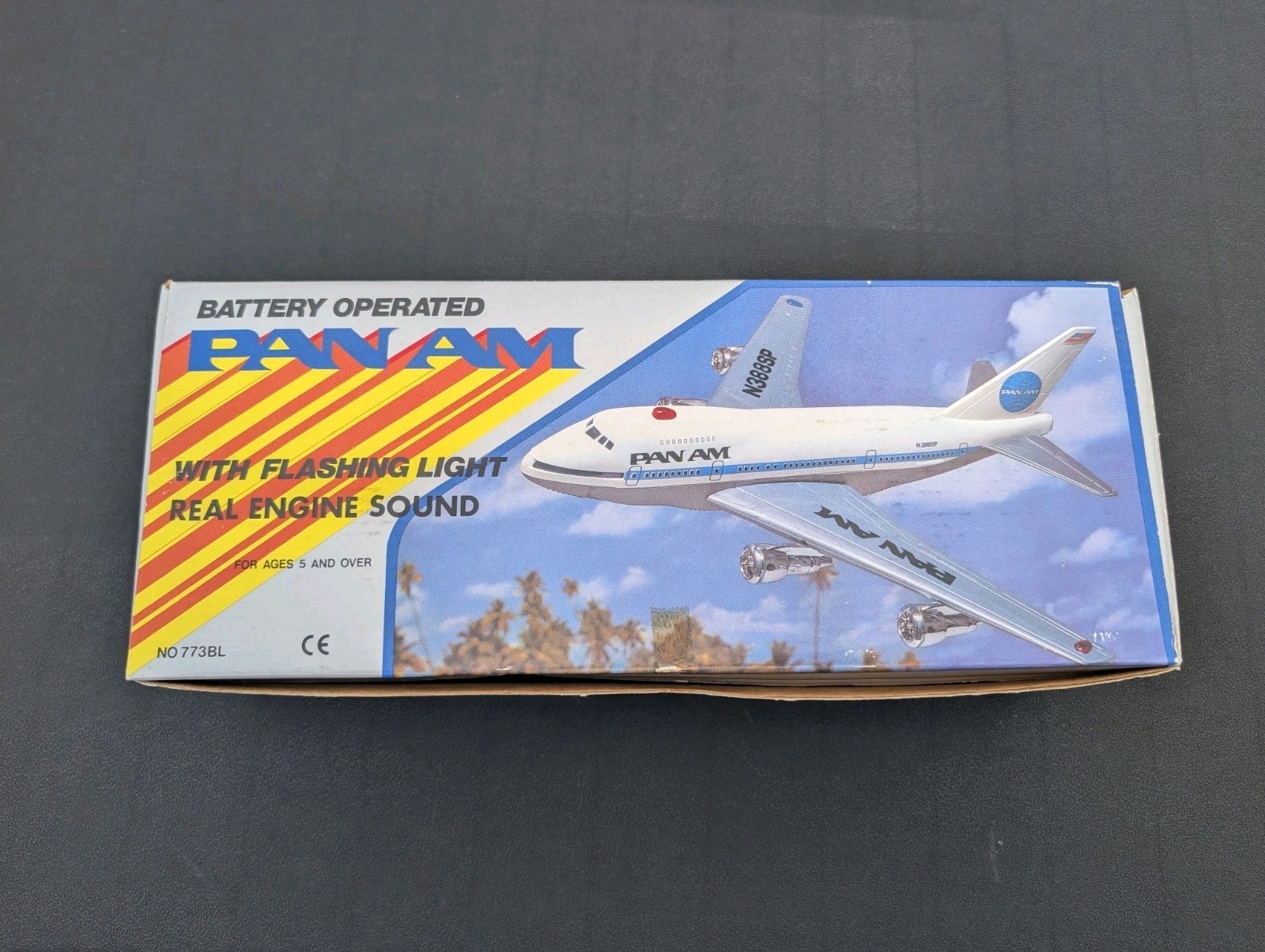 Vtg 70s 80s Pan Am Boeing 747SP Battery Operated Toy Jet Airplane Nos In Box 