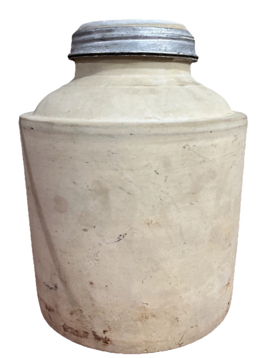 Vtg Stoneware Crock Jar Primitive Open Glazed Inside Ceramic Unsigned Pot no Lid Vtg Stoneware Crock Jar Primitive Open Glazed Inside Ceramic Unsigned Pot no Lid
