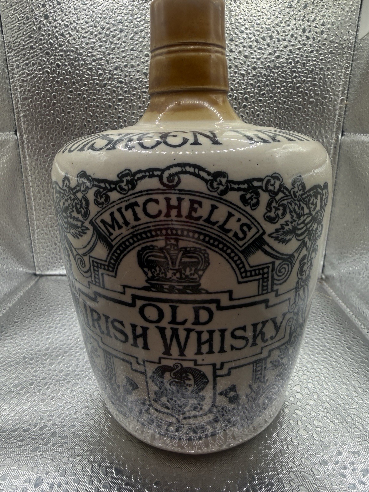 Antique Cruiskeen Lawn Mitchell’s Old Irish Whisky Stoneware Jug Port Pottery