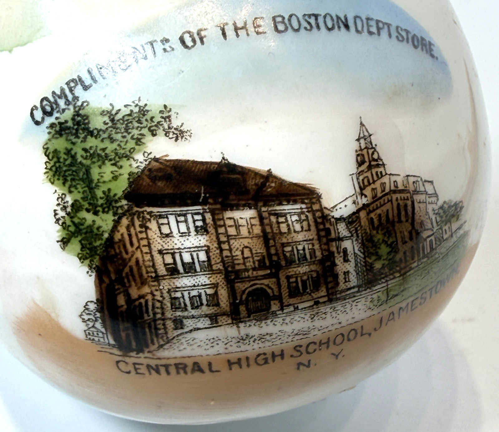 JAMESTOWN NY NEW YORK Souvenir Porcelain CENTRAL HIGH SCHOOL Trinket ANTIQUE JAMESTOWN NY NEW YORK Souvenir Porcelain CENTRAL HIGH SCHOOL Trinket ANTIQUE