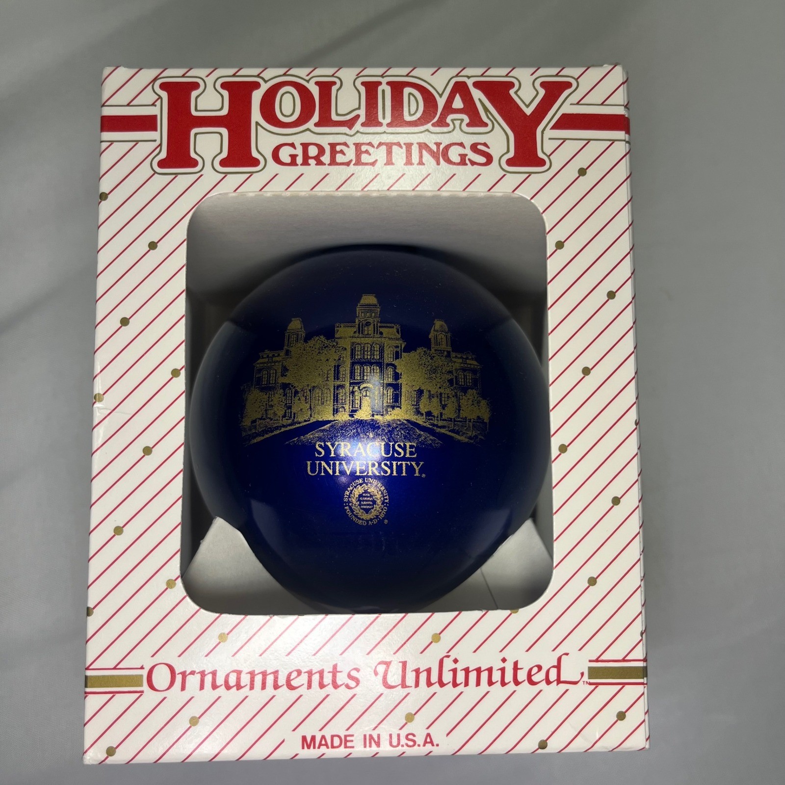 Syracuse University Blue Gold Hall of Languages Christmas Ornament Made in USA