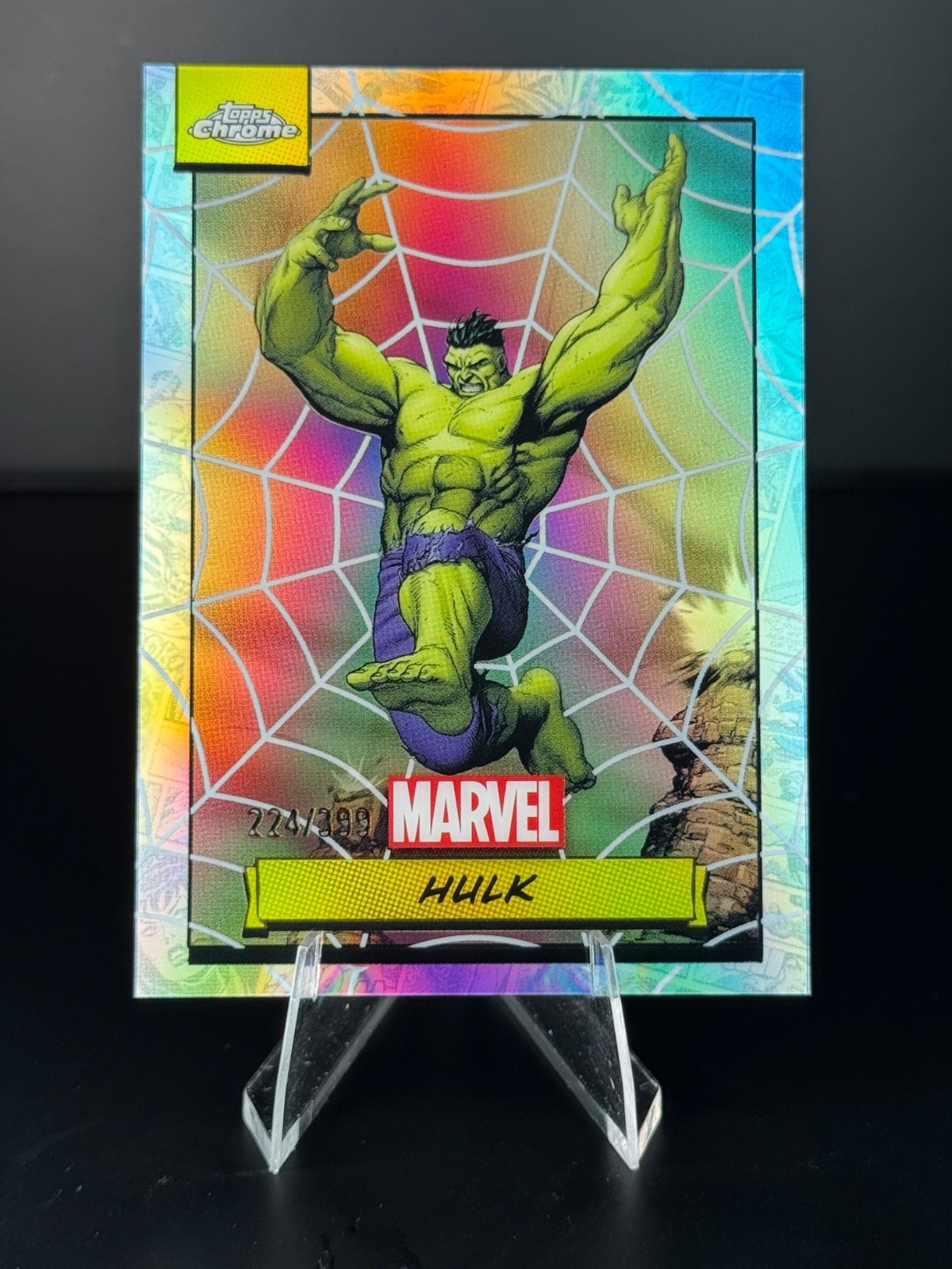 2024 Topps Chrome Marvel Hulk #43 Spider Web Refractor /399 Spider-Man Avengers 2024 Topps Chrome Marvel Hulk #43 Spider Web Refractor /399 Spider-Man Avengers