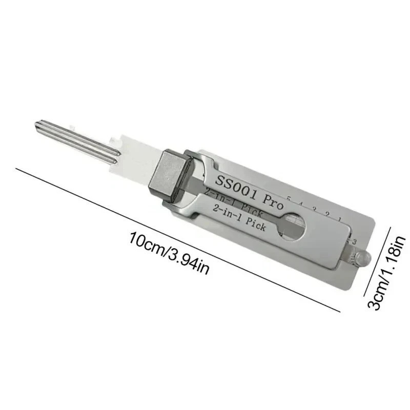2-in-1 Stainless Steel Key Decoder Locksmith SS001 PRO Lock Repair Tools Kit 1PC