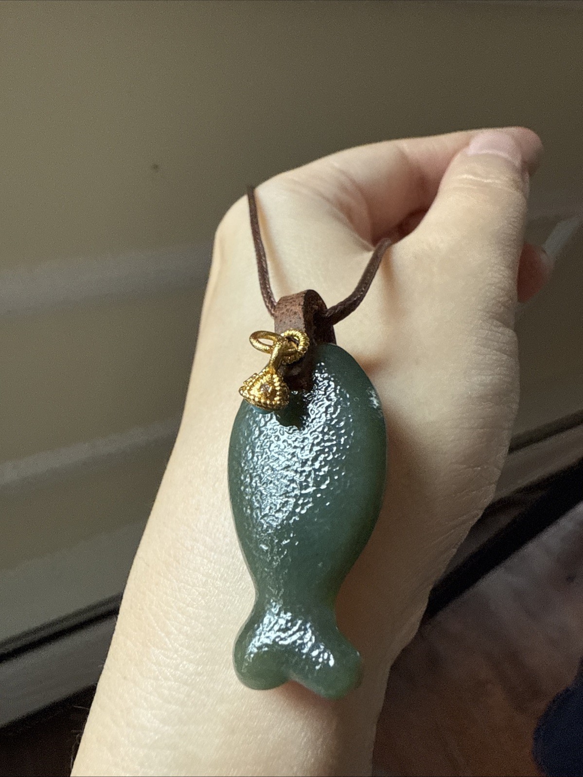 Nephrite Hetian Jade Fish Forest Green 纯天然和田玉古风墨绿鱼 皮扣头