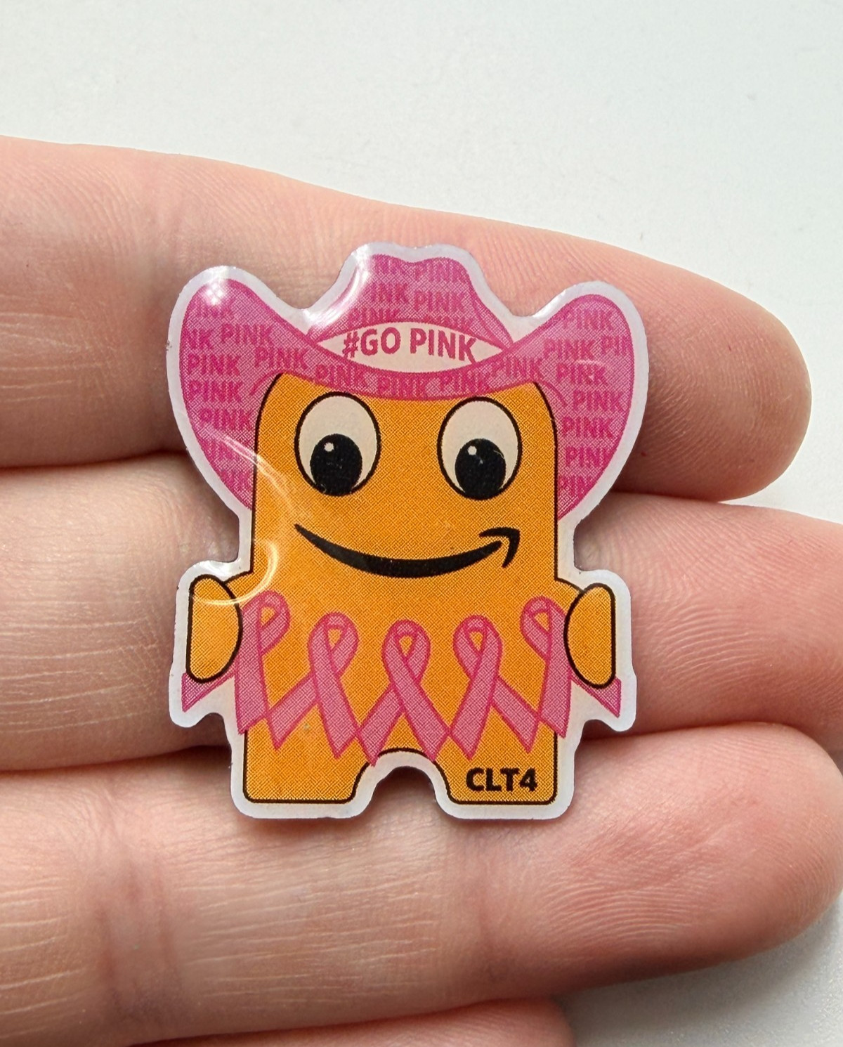 Amazon Mascot Peccy Go Pink Lapel Pin CLT4 Charlotte Breast Cancer Awareness