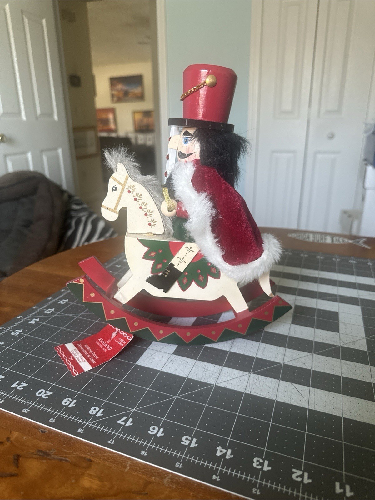 Nutcracker Figurine 10.5” Wooden Rocking Horse Nutcracker Made By Ashland
