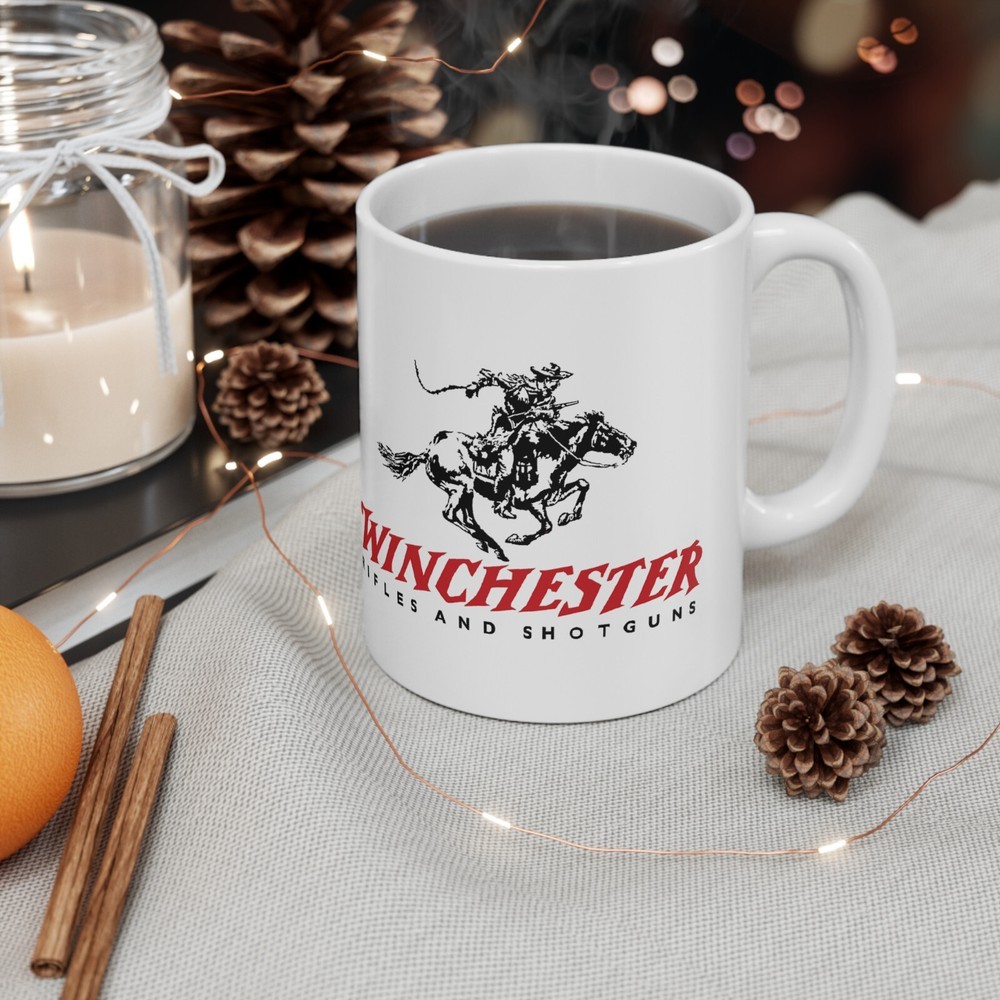 Winchester Guns Firearms 2 Sided 11oz Coffee Tea White Mug 11 oz
