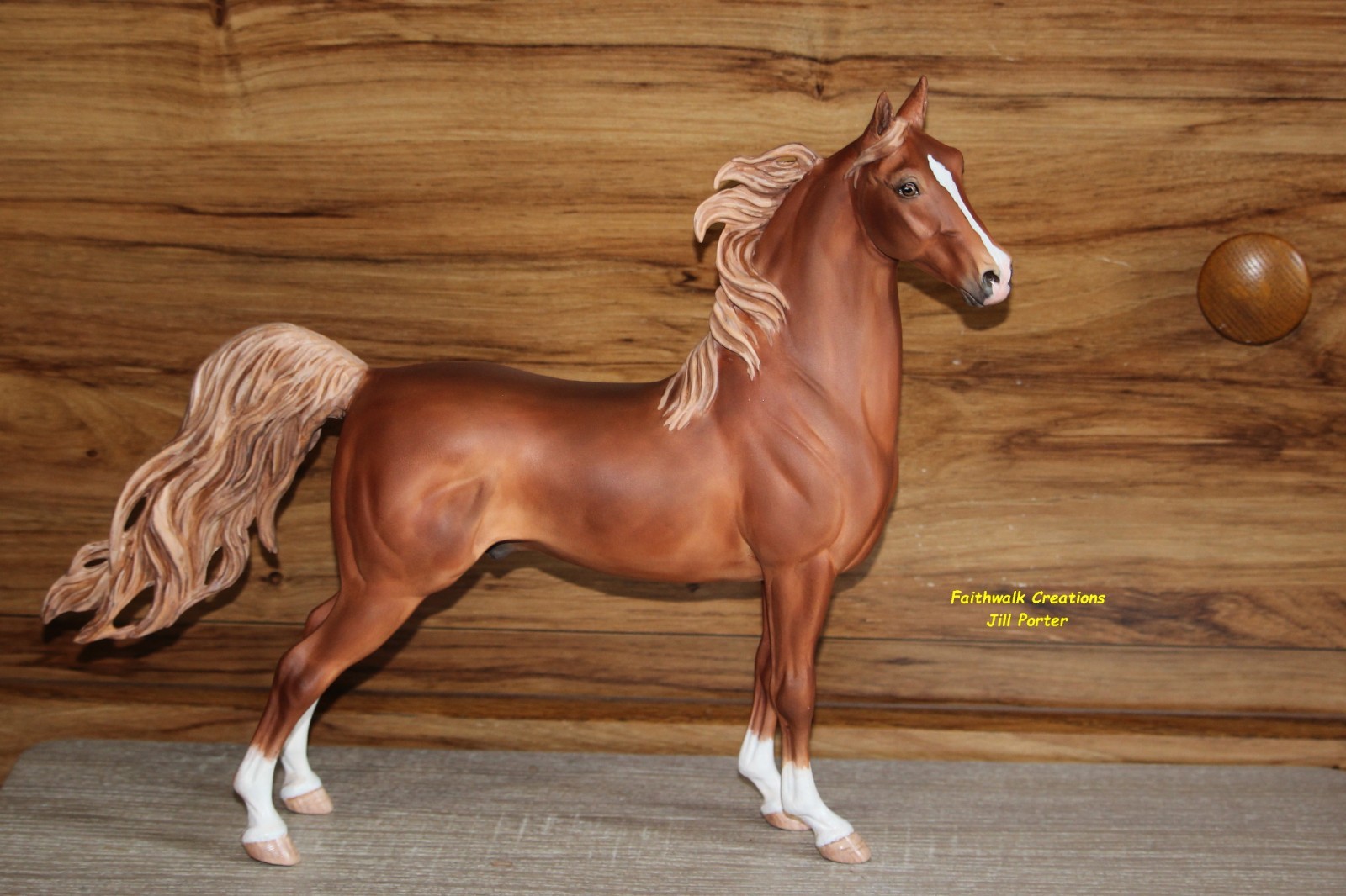 OOAK CM Breyer Trad Size #571 Standing Saddlebred Stallion Custom Chestnut Horse