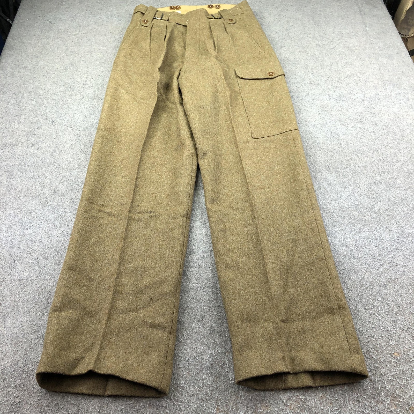 Vintage British Army Battledress Trousers Size 10 1949 Pattern 1952 Khaki Wool