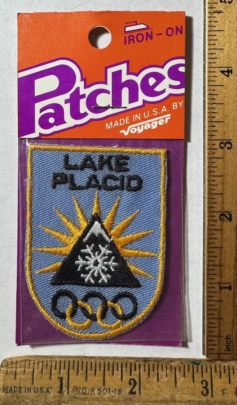 Vintage Lake Placid New York 1980 Winter Olympics Patch Voyager Souvenir Travel