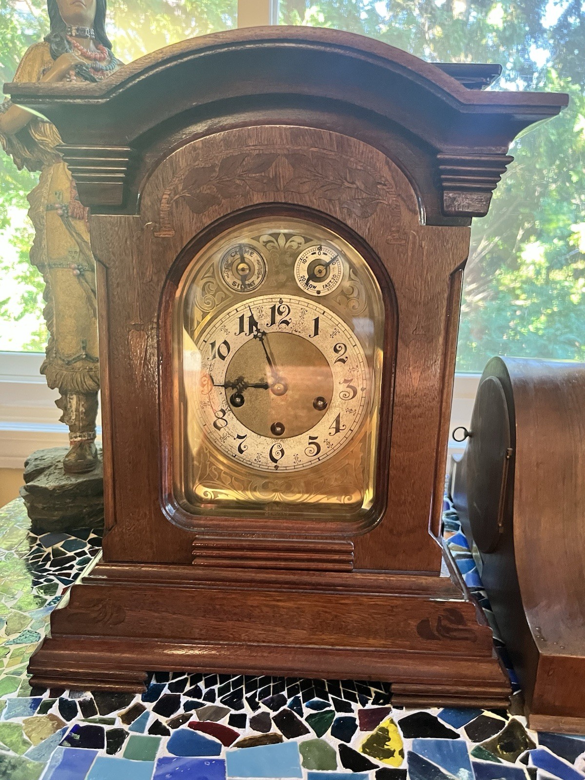 Antique German Junghans Mahogany Clock - Project/Repair Piece