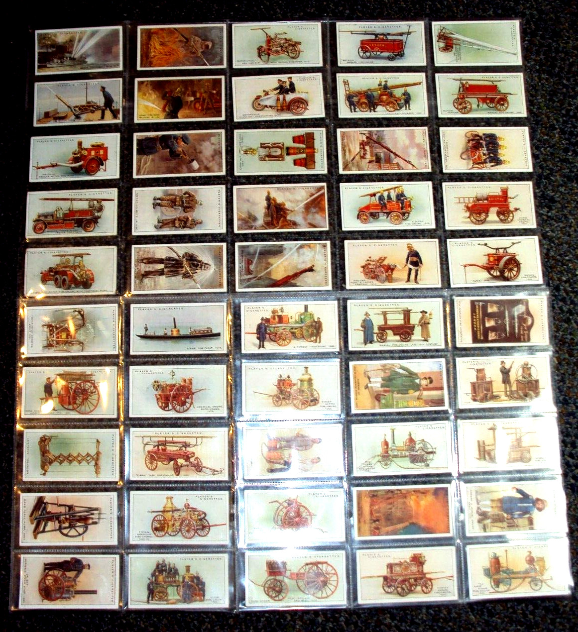 Complete Set 50 FIRE FIGHTING Appliance John Player Sons Cigarette Cards Tobacco