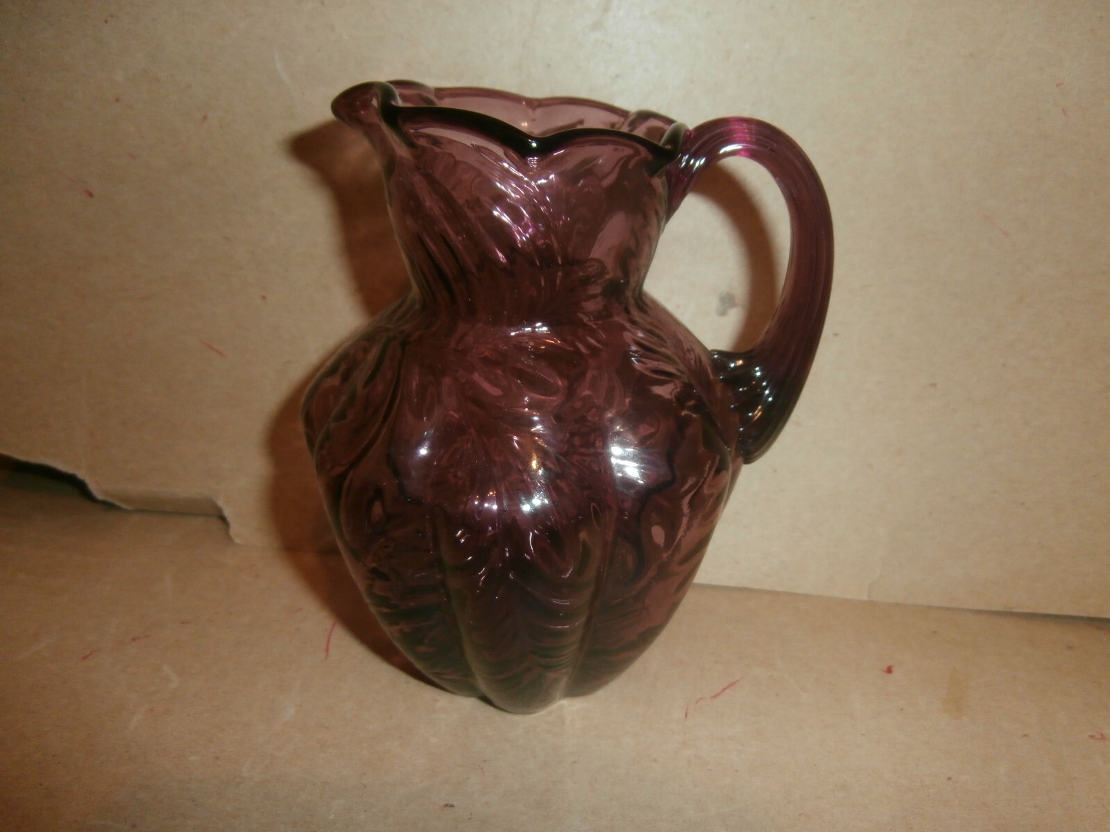 Small Vintage Fenton Purple Amethyst Glass Pitcher - Creamer